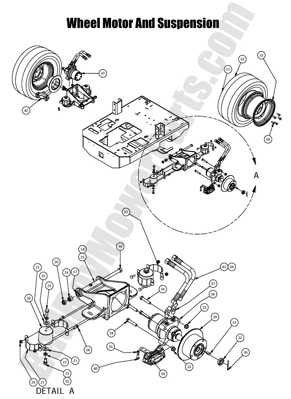 2016 Diesel 1500cc - Wheel Motor & Suspension Assembly